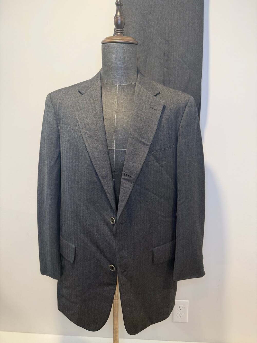 Bespoke Brooks Brothers 2 Piece Suit Pure Wool Gray Custom Tailored JL